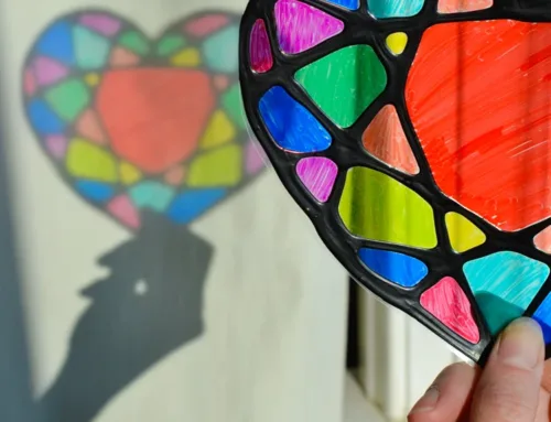 Stained Glass Heart- Suncatchers: Valentine’s Day Craft Crawl on February 8th